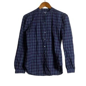 Untuckit for her collarless woven button down shirt